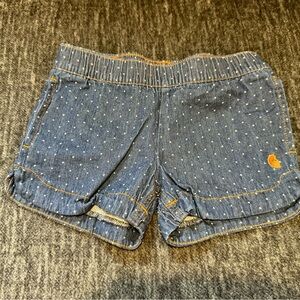 Carhartt Blue Denim Shorts with White Dots